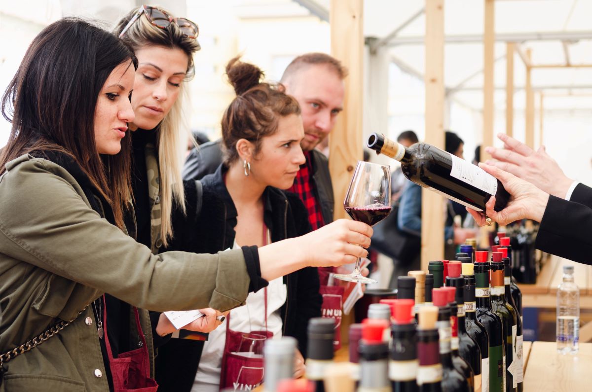 Wine shopping and having converservations