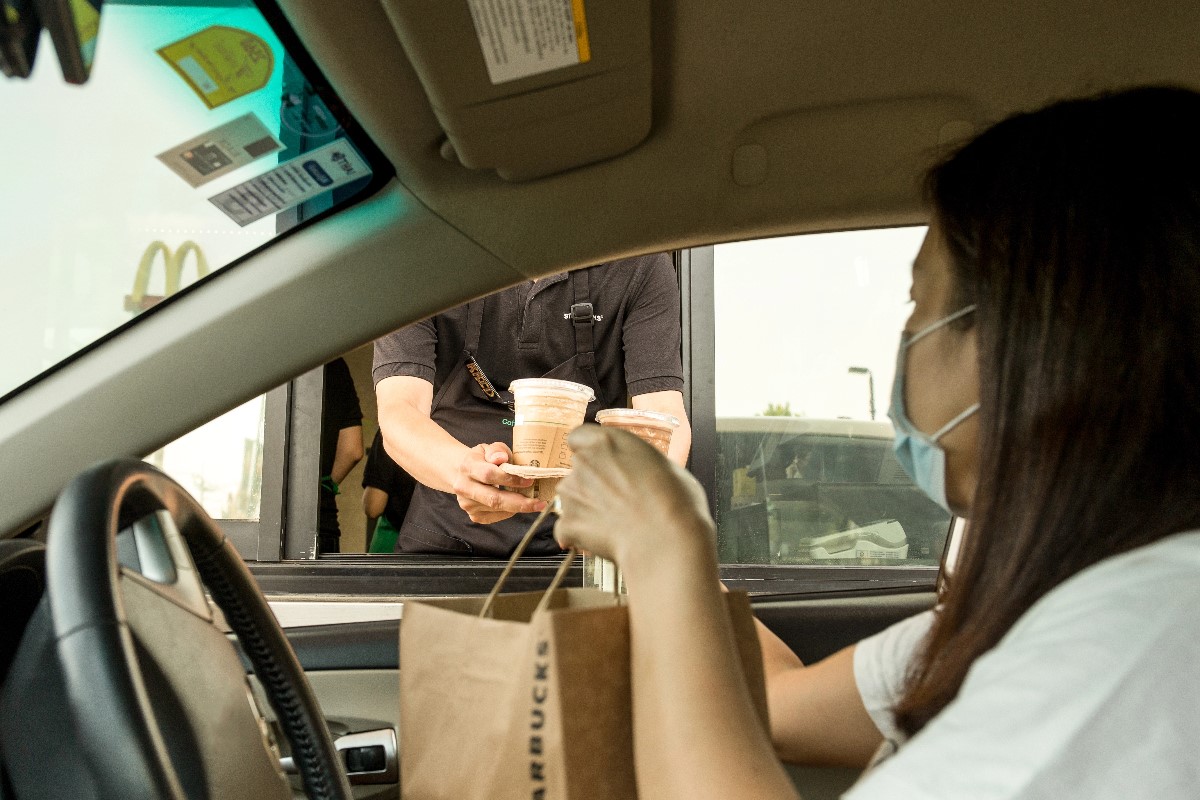 Woman receiving package