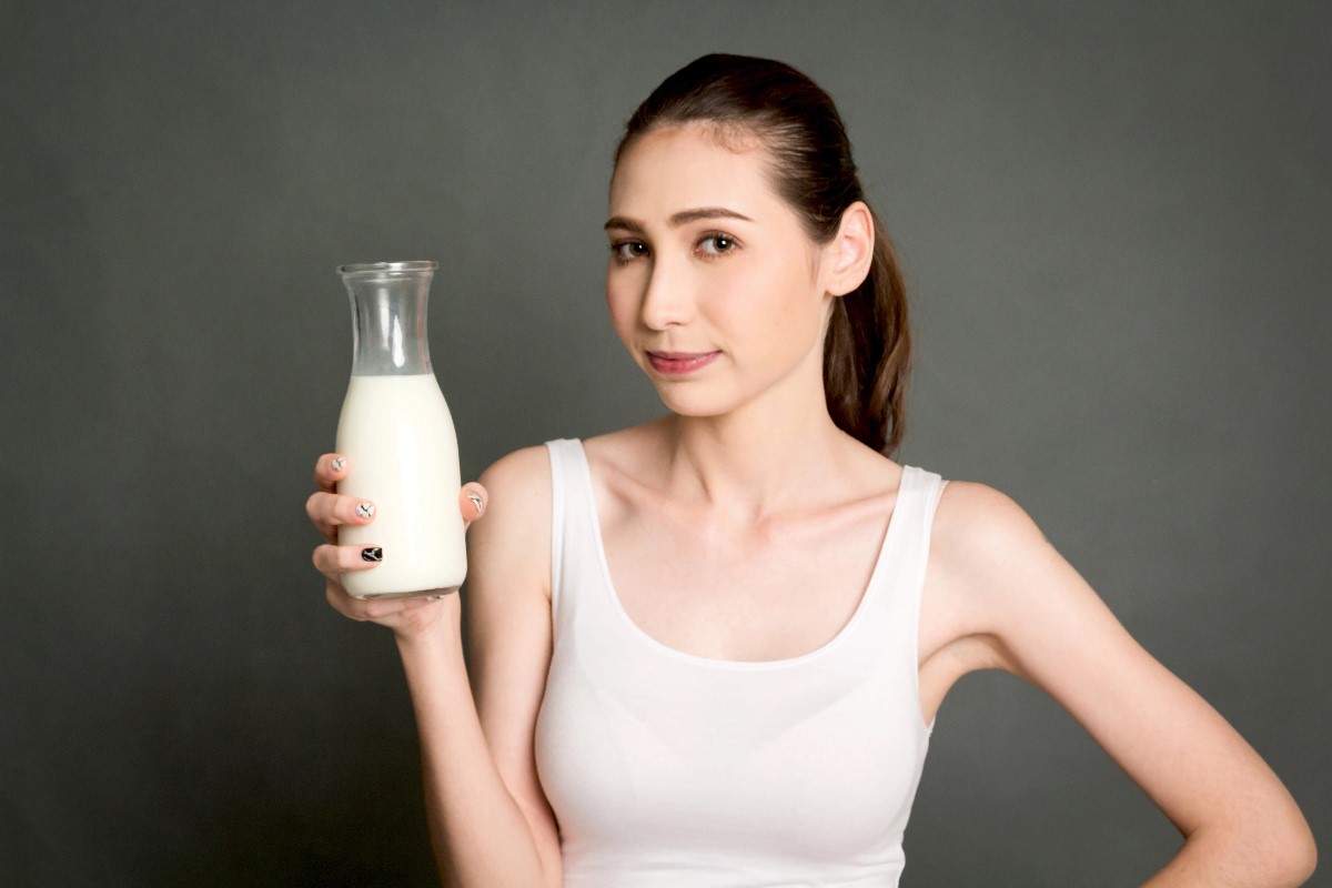 Woman with breast milk