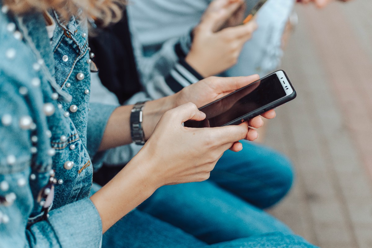 Young people using smartphone