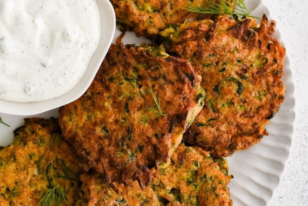 Zucchini Fritters by The Forked Spoon