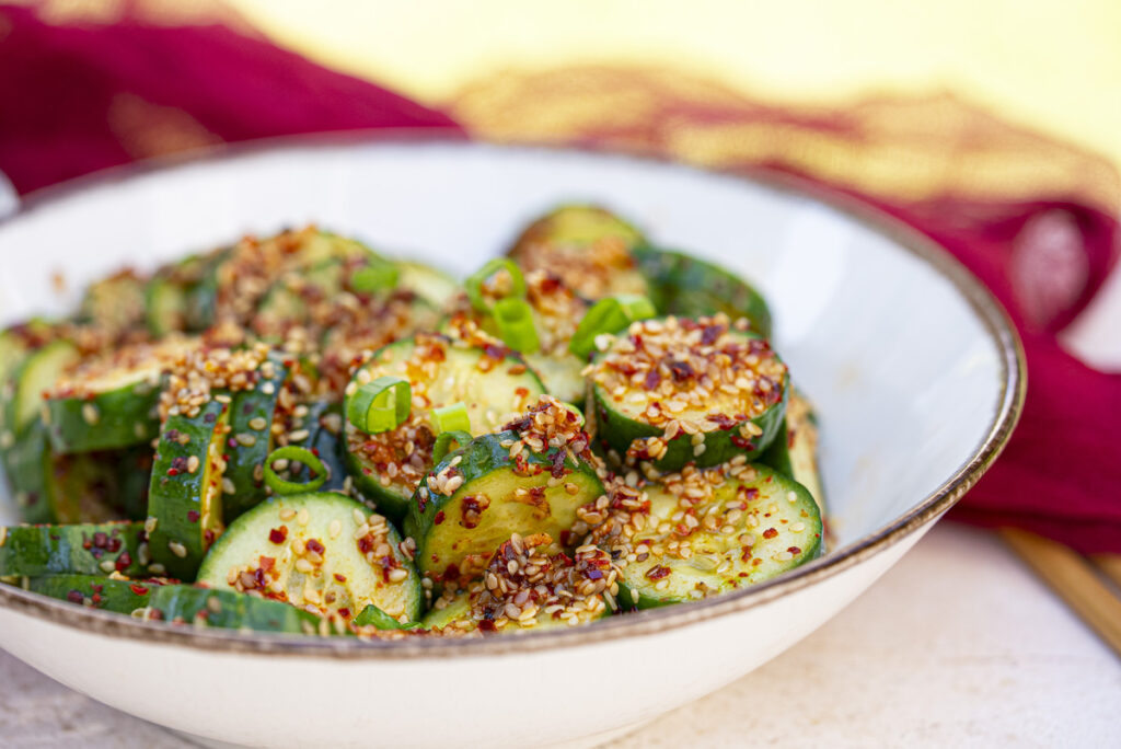 easy korean spicy cucumbers