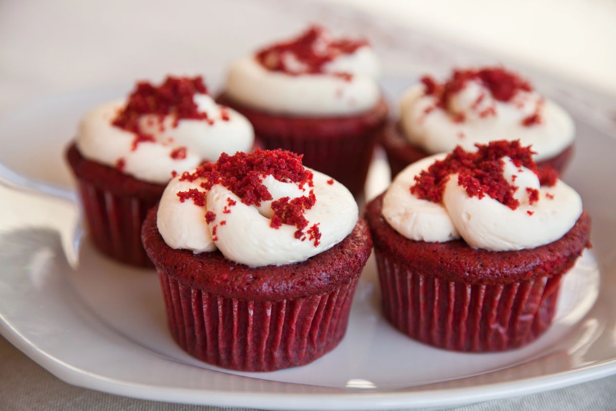 red and white cupcake