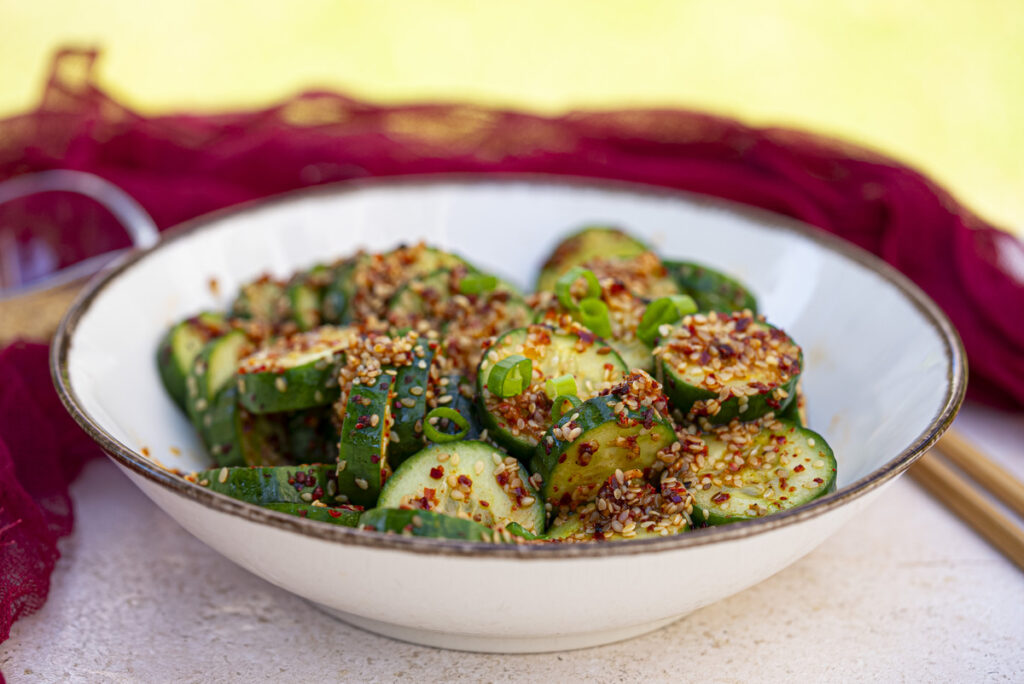 spicy cucumber salad side dish