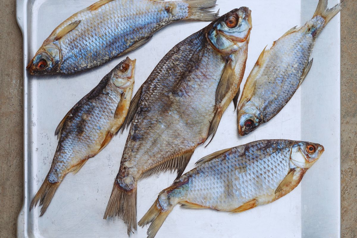 uneviscerated dried fish