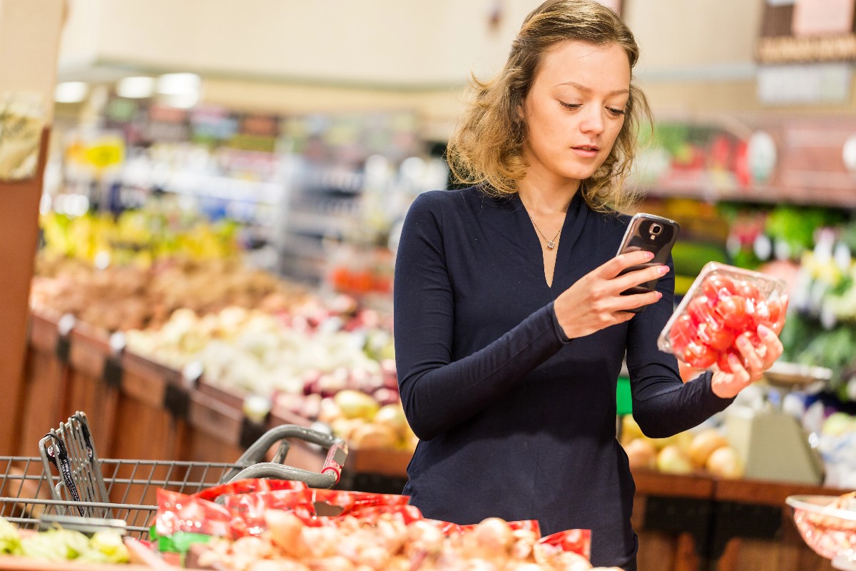 woman snapping item