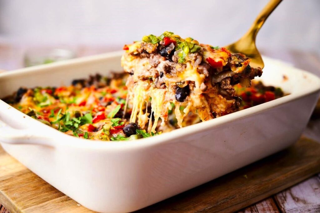 Back to School Meals Creamy Burrito Casserole by In The Kitch