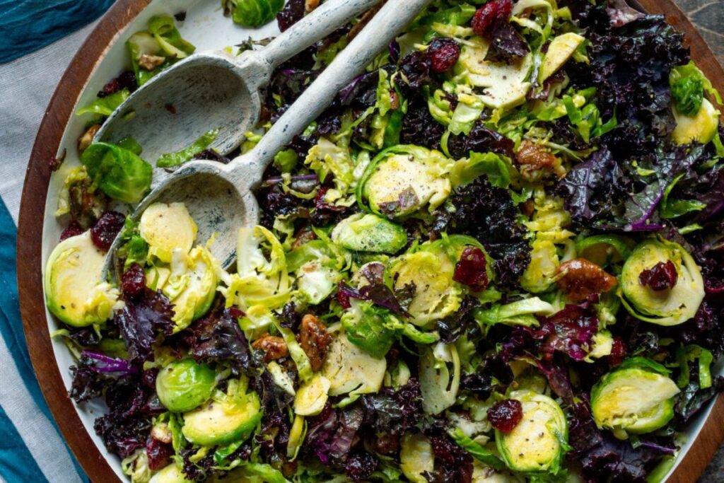Brussels Sprouts Salad with Maple Vinaigrette by Little Black Skillet