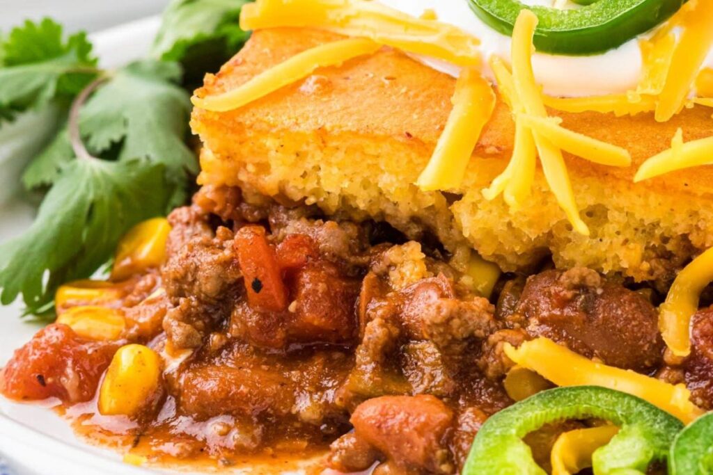 Chili and Cornbread Casserole by Risas Family Kitchen