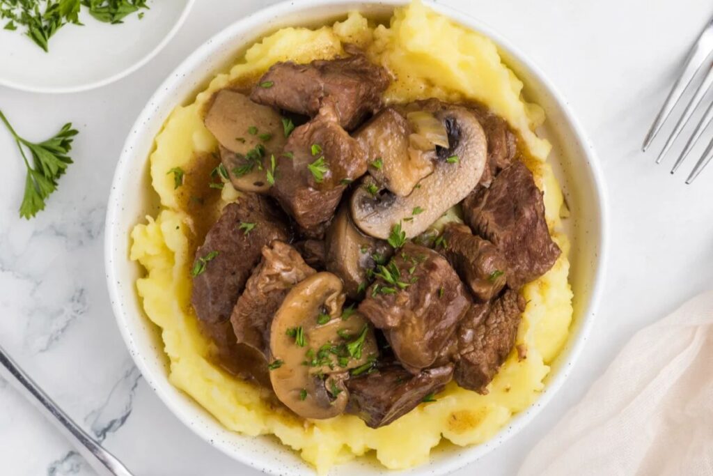 Crockpot Beef Tips and Gravy by My Suburban Kitchen