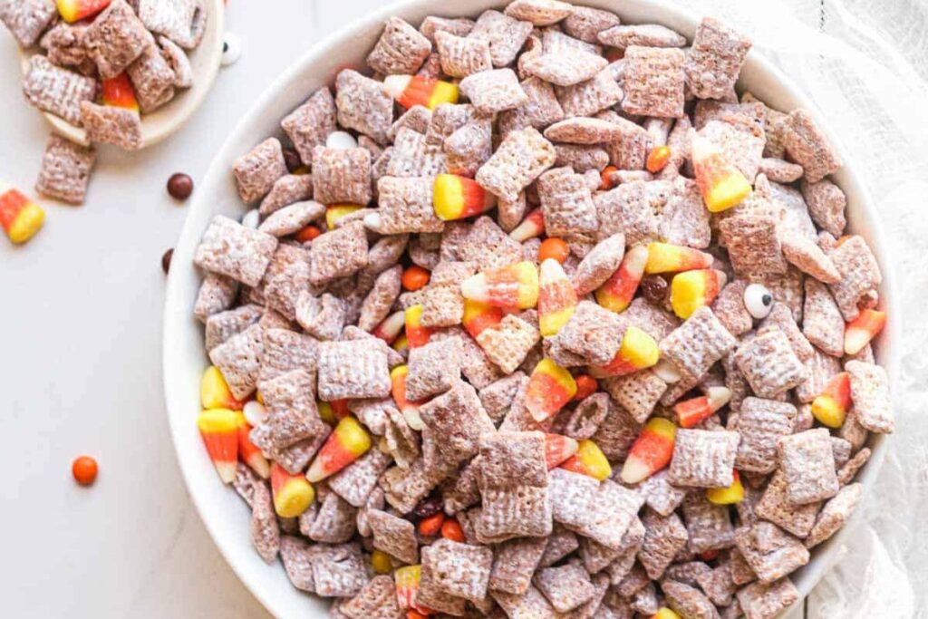 Halloween Puppy Chow by Budget Delicious