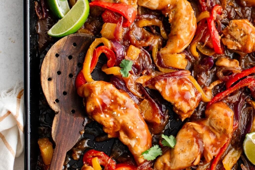 Hawaiian Chicken Sheet Pan by The Forked Spoon
