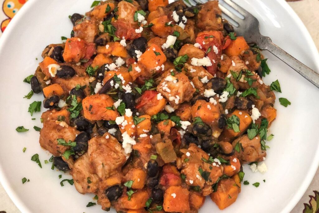 Mexican Chicken Sweet Potato Skillet by Dutch Oven Daddy