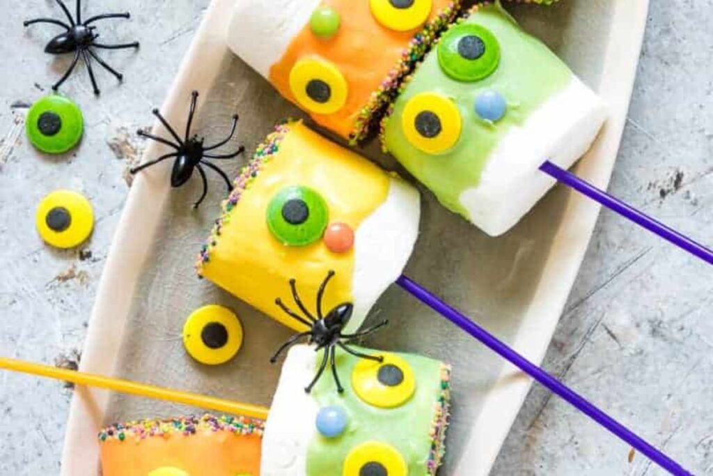 Monster Halloween Marshmallow Pops by Recipes From A Pantry