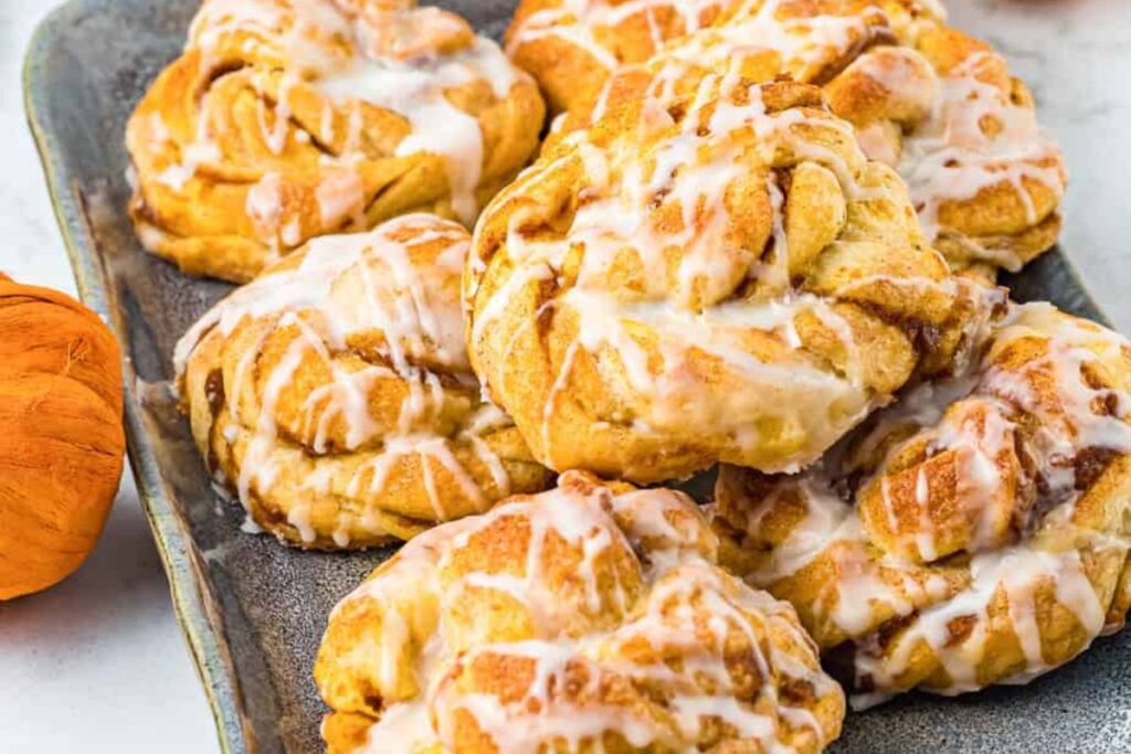 Pumpkin Cinnamon Rolls by On My Kids Plate