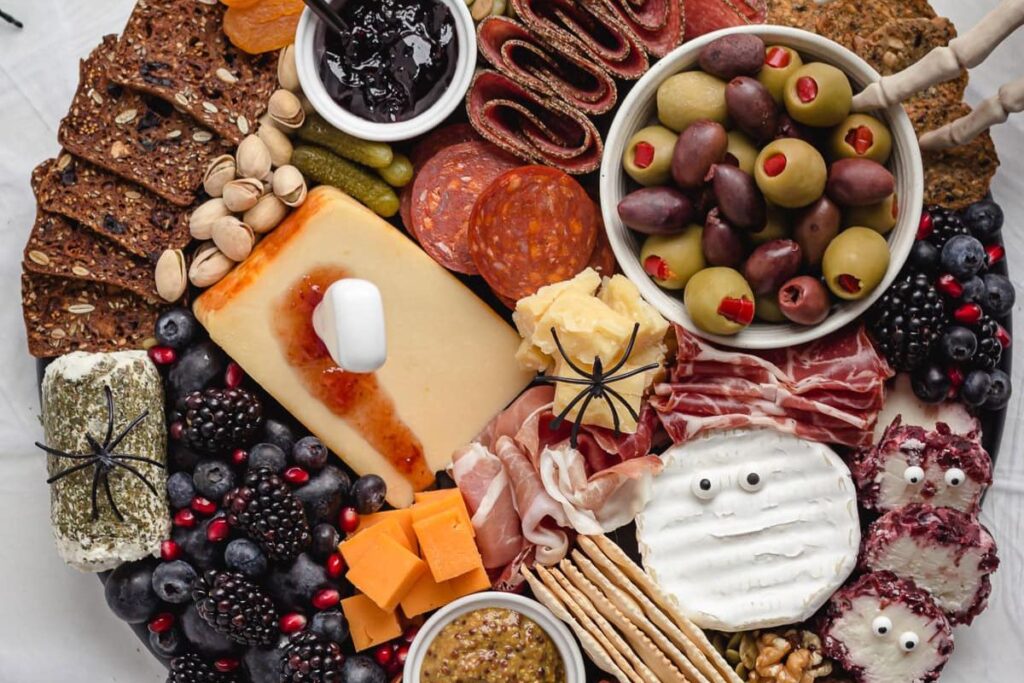 Spooky Halloween Charcuterie Board by Maple and Mango