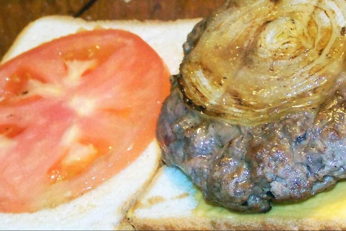 The Burger at Louis Lunch in New Haven