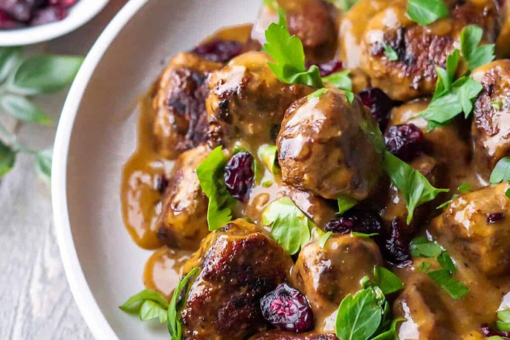 Turkey Cranberry Meatballs by Vibrantly G Free