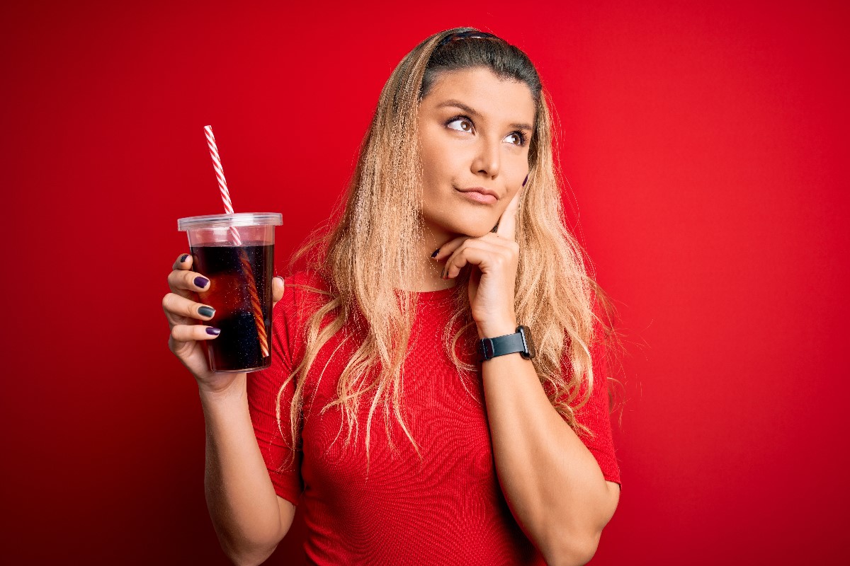 Woman tired of soda
