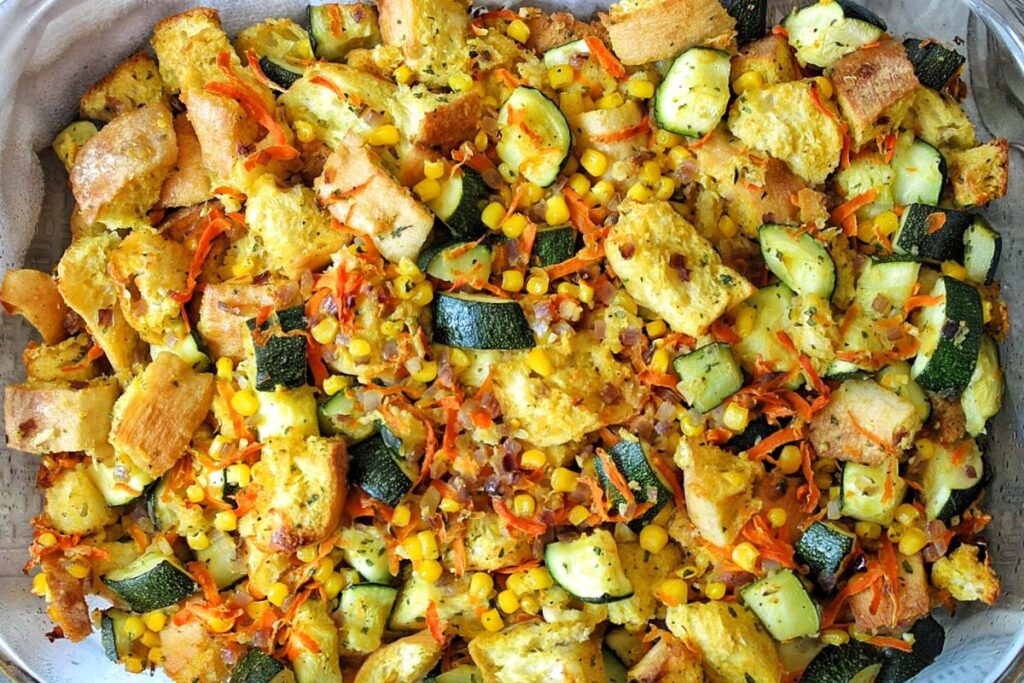 Zucchini Casserole with Stuffing by Plant Based and Broke