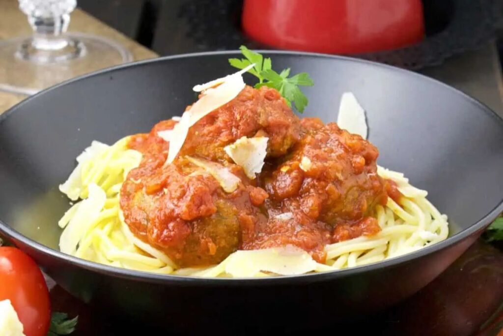 Zucchini Meatballs Pasta by The FoodOlic