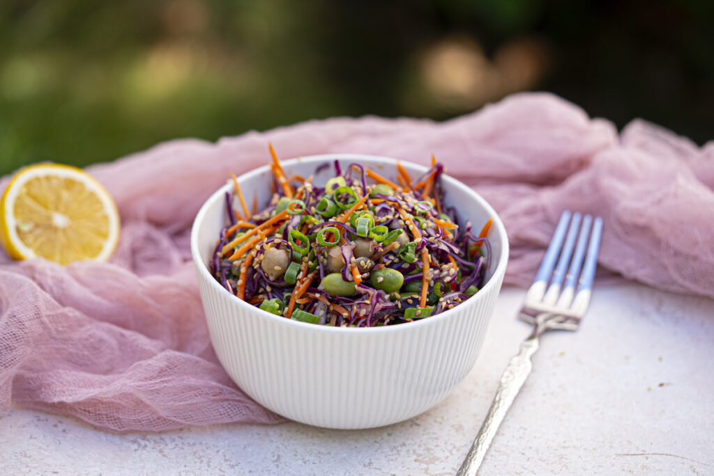 miso sesame dense bean salad