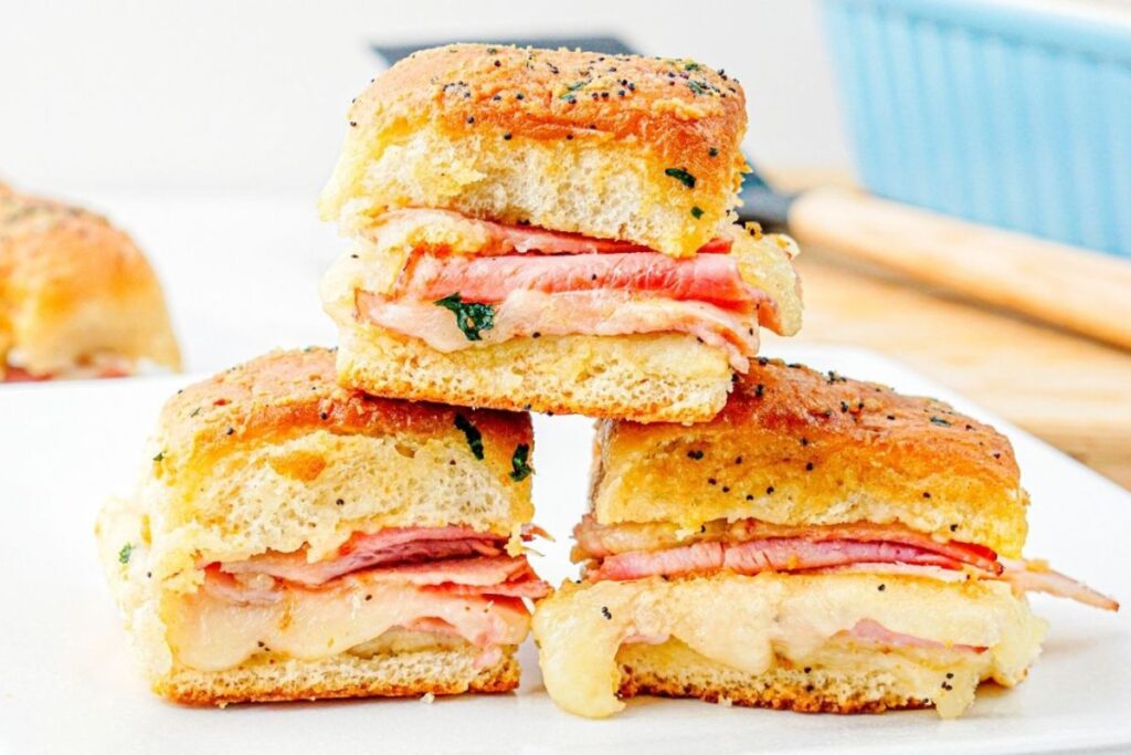Baked Ham and Cheese Sliders by Trop Rockin