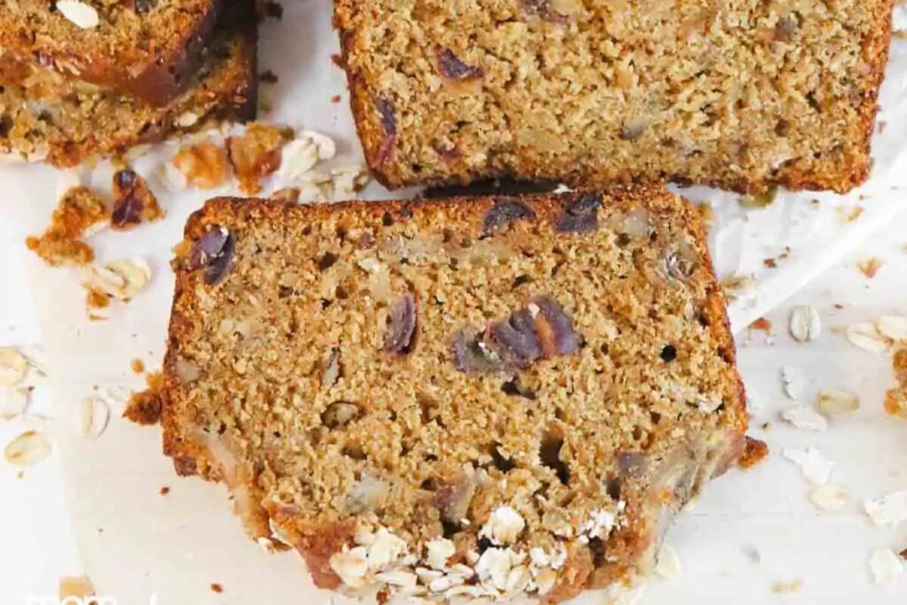 Banana Date Bread with Walnuts and Oats by Mom Foodie