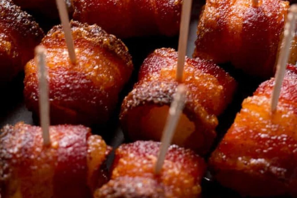 Brown Sugar Bacon Wrapped Pineapple Bites by Fox and Briar