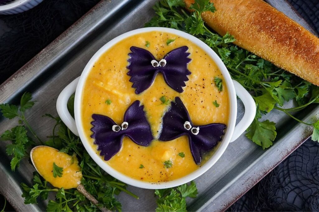Halloween Butternut Squash Bat Soup by A Magical Mess