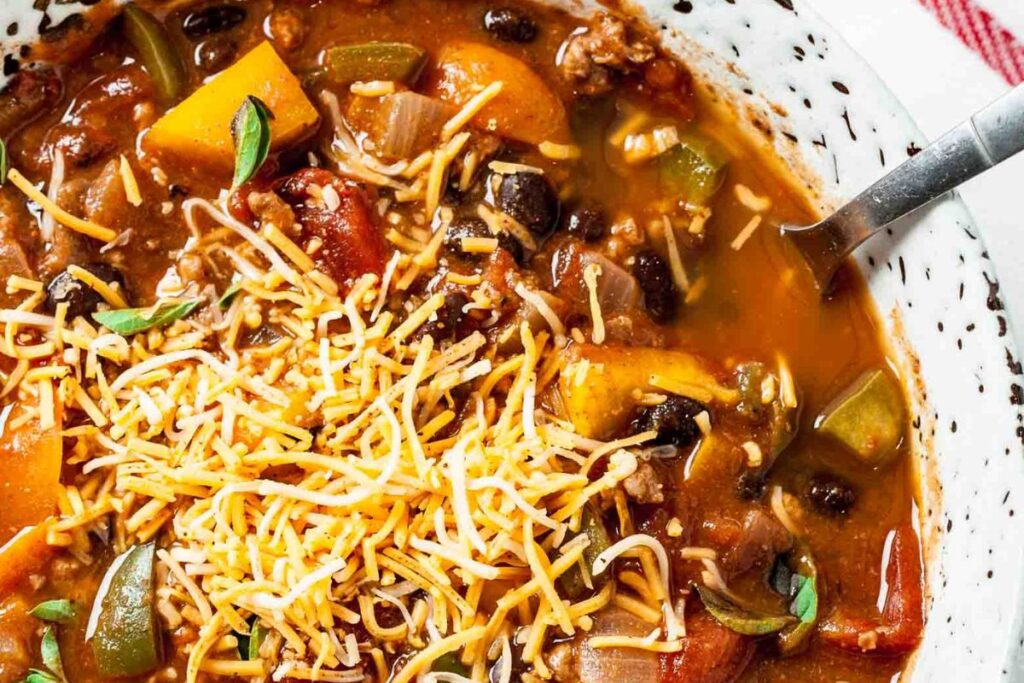 Healthy Pumpkin Chili by Chew Out Loud