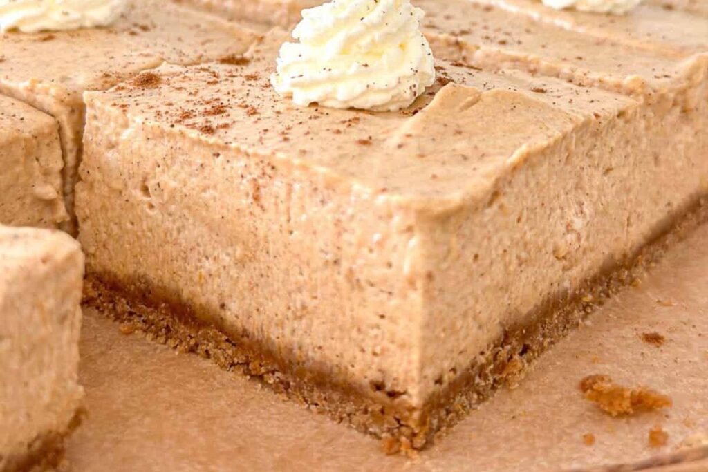 No Bake Pumpkin Cheesecake Bars by Simple and Fraiche