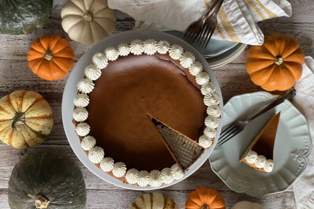 Pumpkin Cheesecake with Gingersnap Crust by The Perks of Being Us