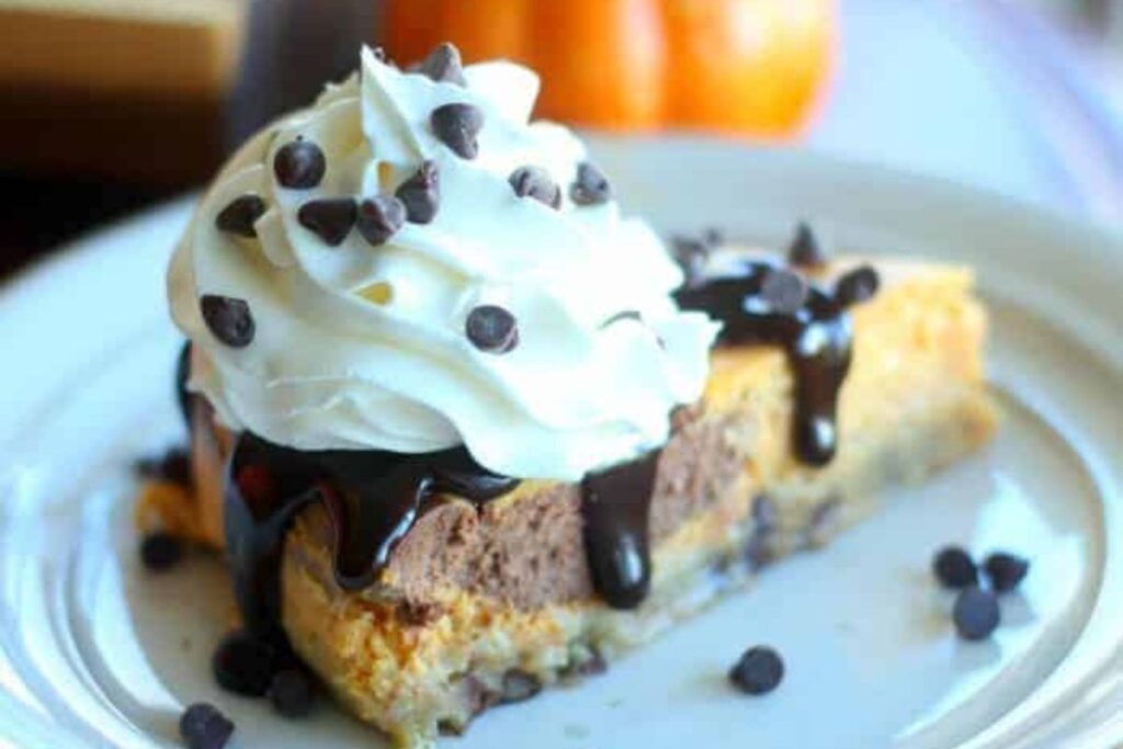 Pumpkin Chocolate Swirl Cheesecake by The Baking ChocolaTess