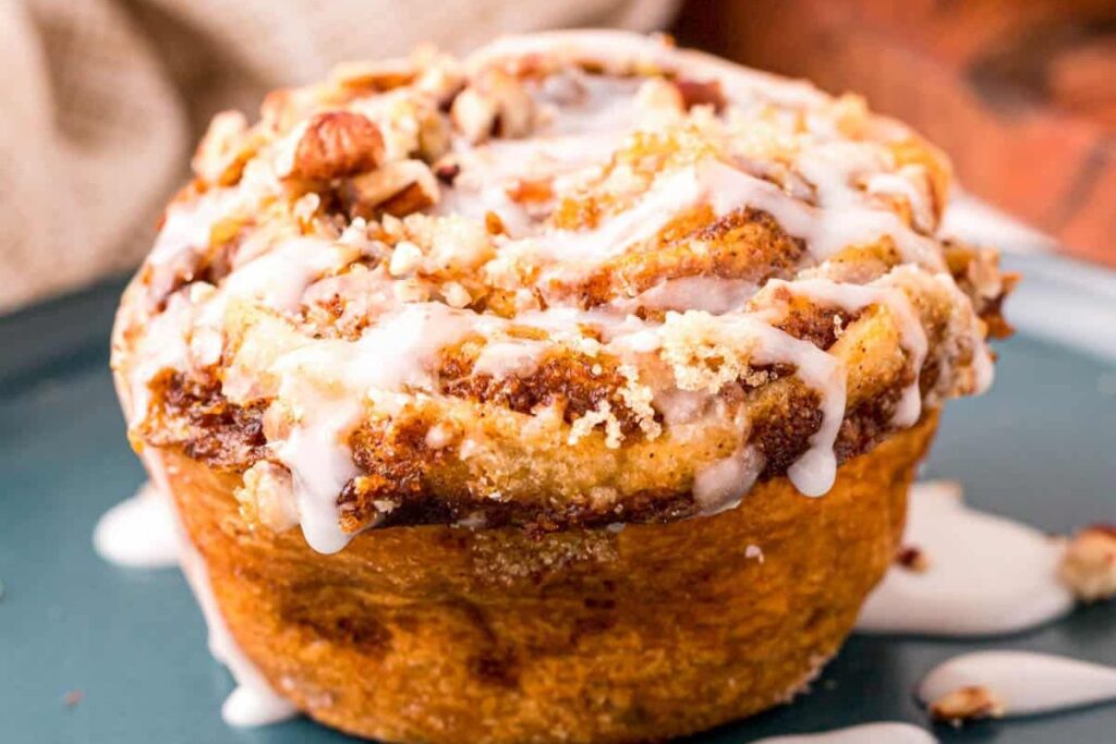 Pumpkin Cinnamon Roll Muffins by Sugar and Soul