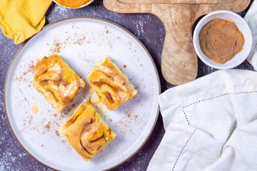 Pumpkin Cinnamon Rolls by The Purple Pumpkin Blog
