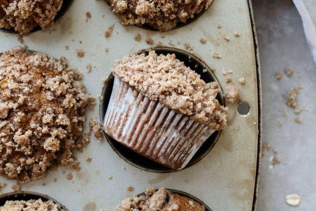 Pumpkin Cinnamon Streusel Muffins by The Cookin Chicks