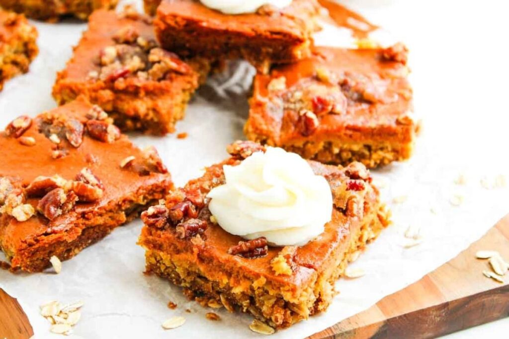 Pumpkin Pecan Pie Bars by Kitchen Serf