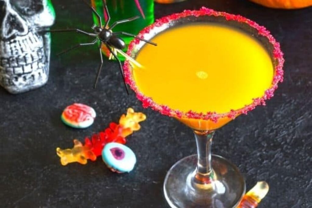 Sour Fuzzy Navel Halloween Cocktail by Organized Island