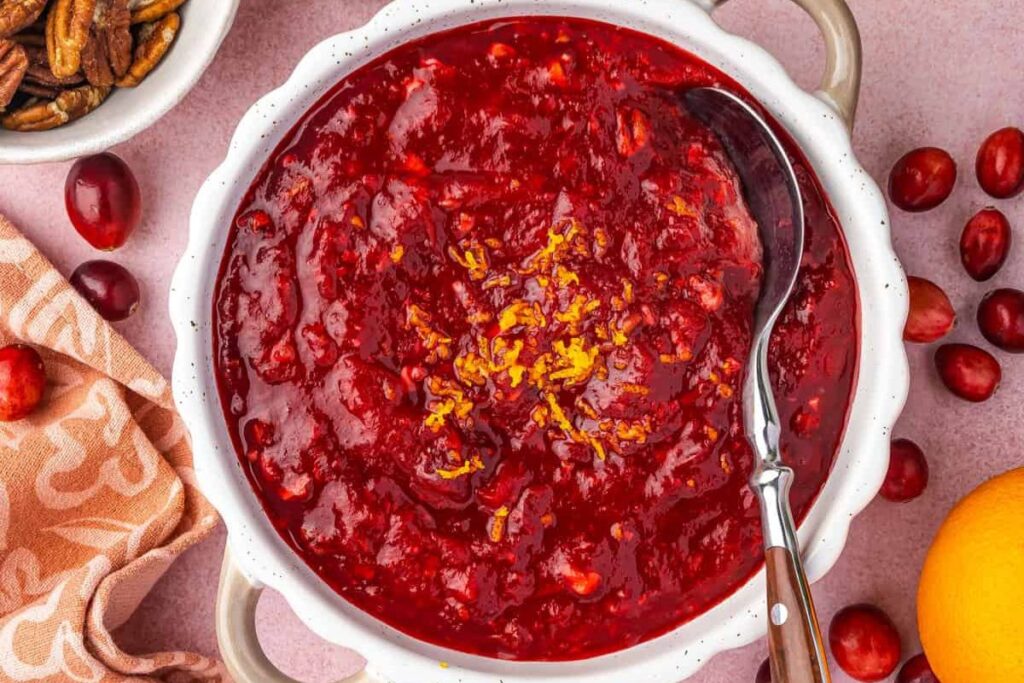 Thanksmas Food Ideas Cranberry Orange Relish by Love From The Oven