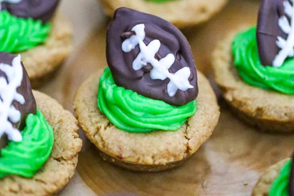 Vegan Football Peanut Butter Cookie Cup Treats by Daily Vegan Meal