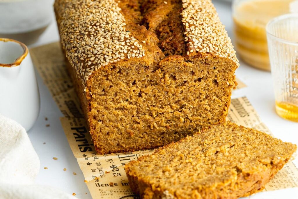 Vegan Tahini Banana Bread by Addicted to Dates