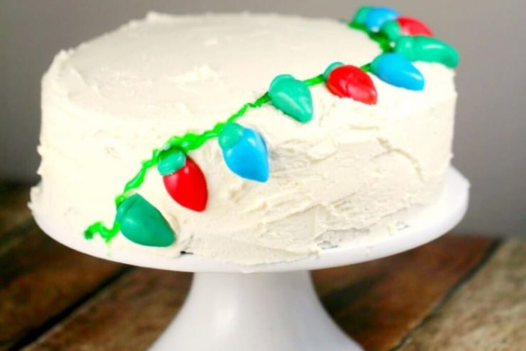 Christmas Lights Cake by Frugel Mom Eh
