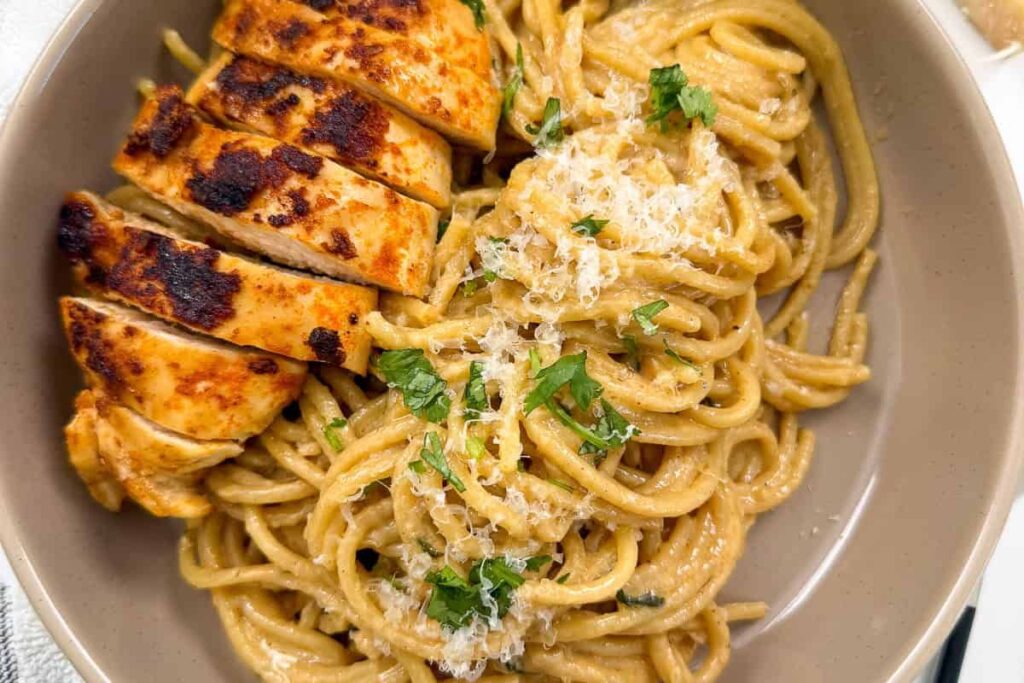 Garlic Parmesan Chicken Pasta by Herman at Home
