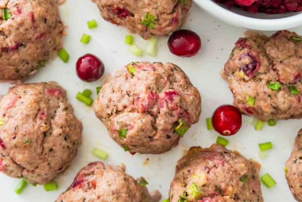 Oven Baked Cranberry Turkey Meatballs by Pure and Simple Nourishment