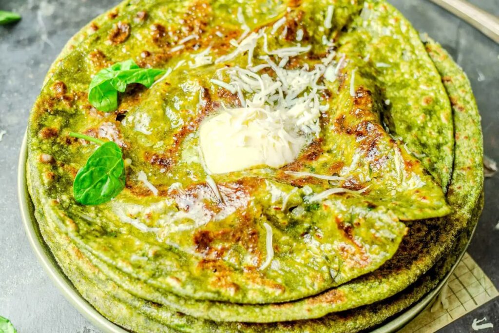 Palak Paneer Paratha by Oh My Veg