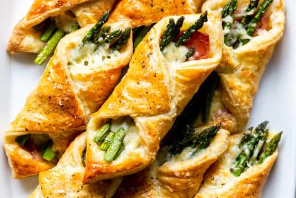Prosciutto Asparagus Puff Pastry Bundles by Fox and Briar