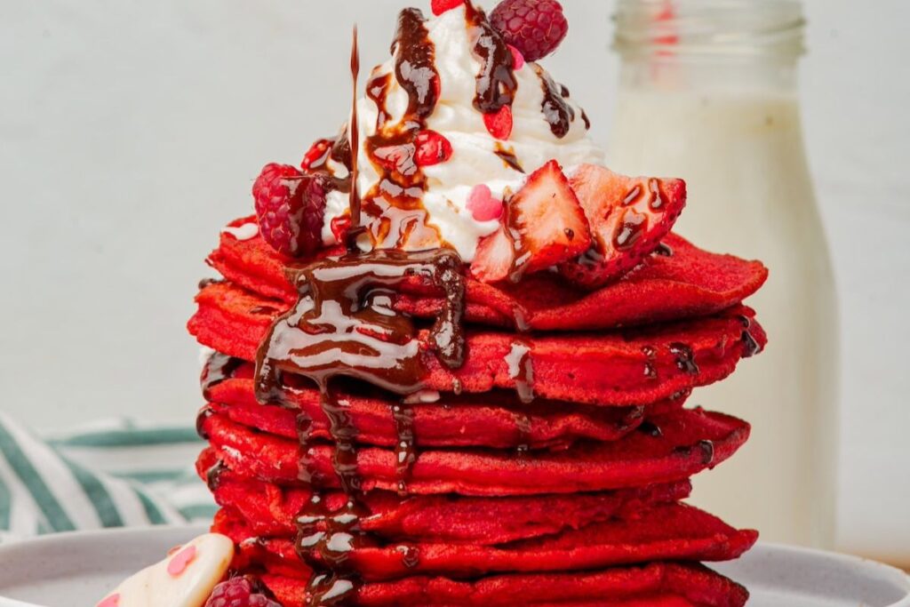 Red Velvet Pancakes by Budget Delicious