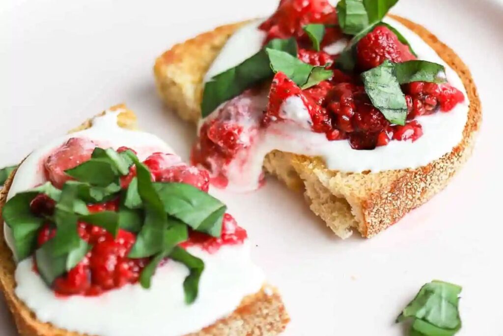 Roasted Strawberry Balsamic Whipped Feta by Basics with Bails