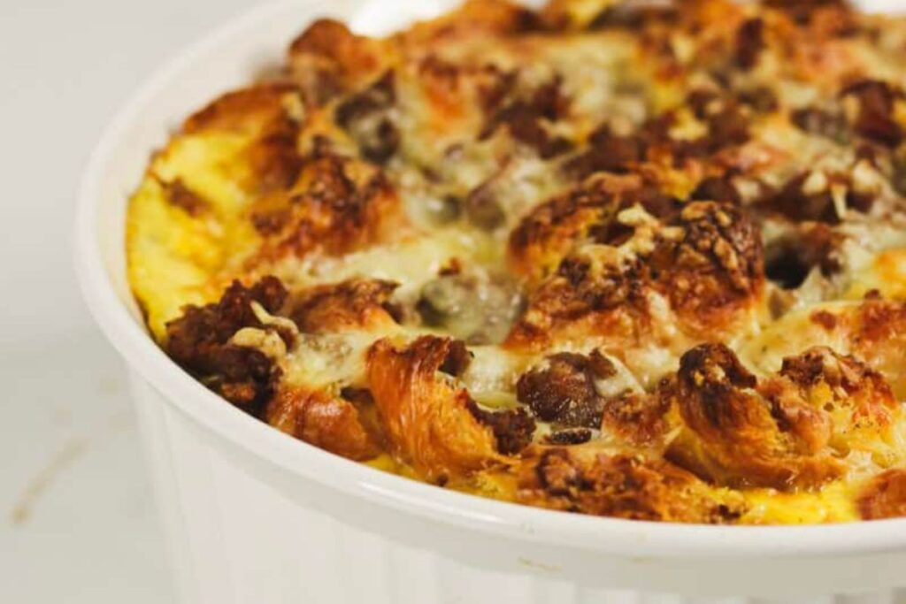 Sausage Croissant Breakfast Casserole by Food Like Wow